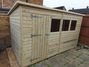 12 x 12 22mm Tanalised Pressure Treated Loglap Pent Shed