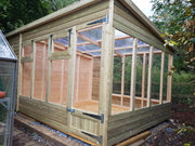 14 x 8 Loglap Combination Greenhouse / Shed