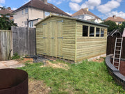 16 x 10 22mm Tanalised Pressure Treated Loglap Apex Shed