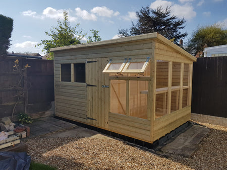 12 x 8 Loglap Combination Greenhouse / Shed