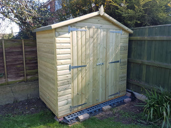 7 x 5 22mm Tanalised Pressure Treated Loglap Apex Shed