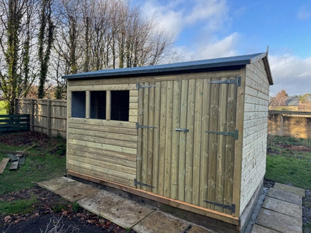 14 x 8 22mm Tanalised Pressure Treated Loglap Apex Shed