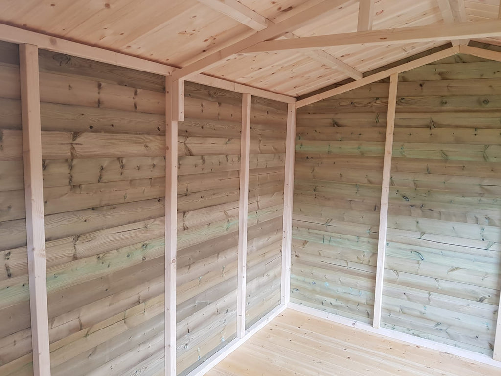 12 x 10 22mm Tanalised Pressure Treated Loglap Apex Shed ...