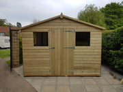 14 x 10 22mm Tanalised Pressure Treated Loglap Apex Shed